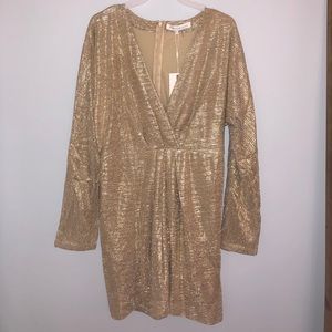 Revolve Endless Rose- Gold Metallic Dress